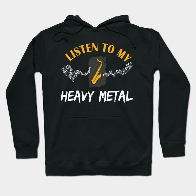 saxophone heavy metal player gift Hoodie by Lomitasu